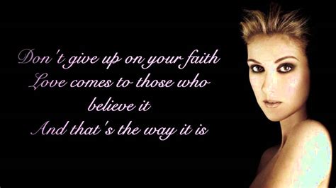 celine dion lyrics that's the way it is|the way it is youtube.